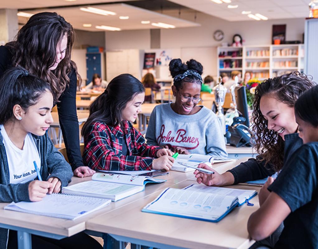 leerlingen op een middelbare school